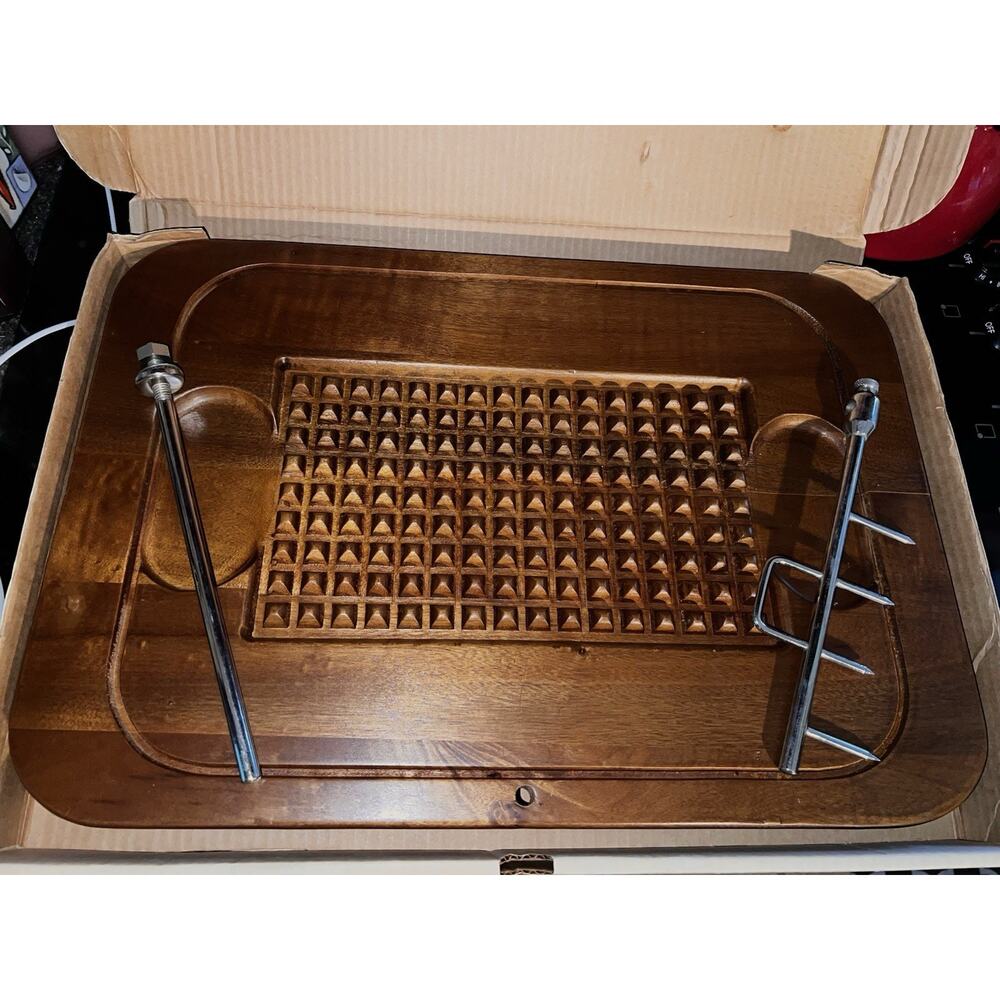 Vintage Hellerware Carving Board No 5070 Walnut Finish MCM New In Box Unused
